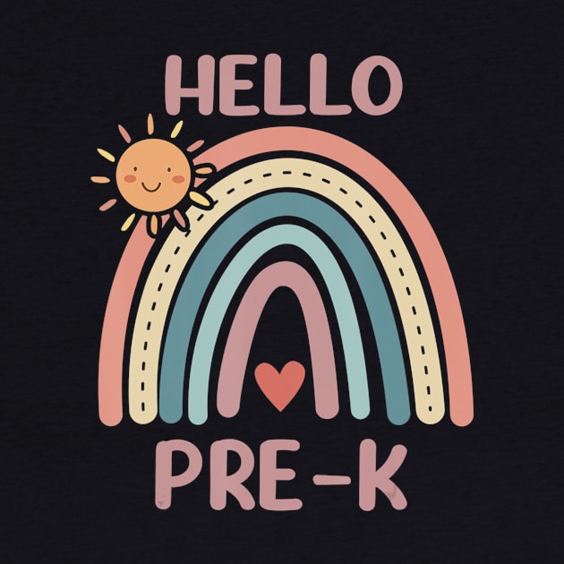 Boho Rainbow Teachers Hello Pre-K by Zak N mccarville